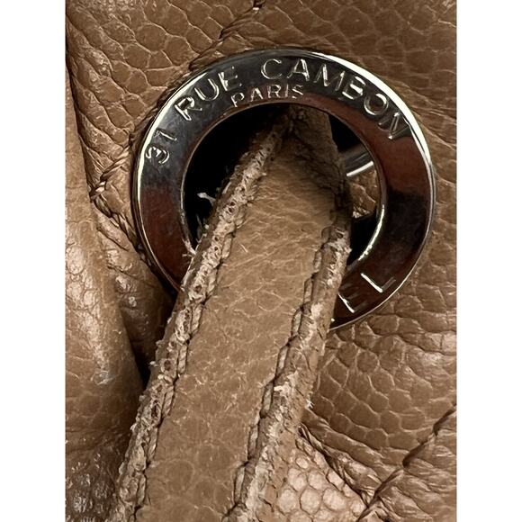 CHANEL Caviar Timeless CC Accordion Flap Beige Shoulder Bag - Picture 9 of 16